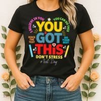 Rock The Test Don't Stress You Got This Teacher Testing Day  Women's T-Shirt thumb 2