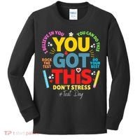 Rock The Test Don't Stress You Got This Teacher Testing Day  Kids Long Sleeve Shirt thumb 0