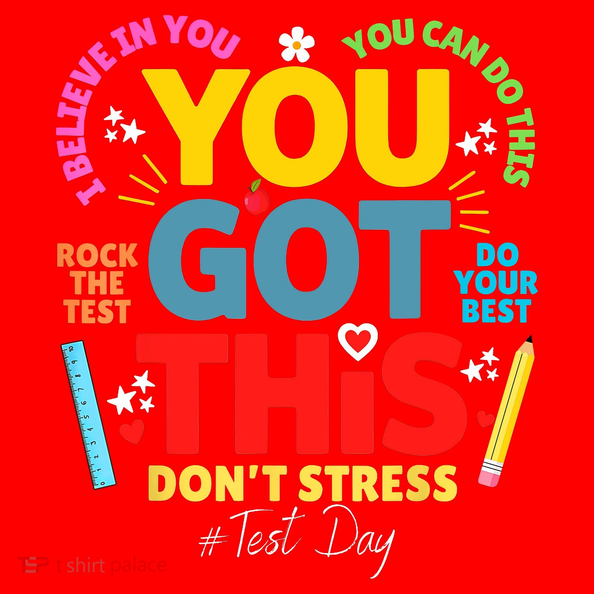 Rock The Test Don't Stress You Got This Teacher Testing Day  Santa Hat