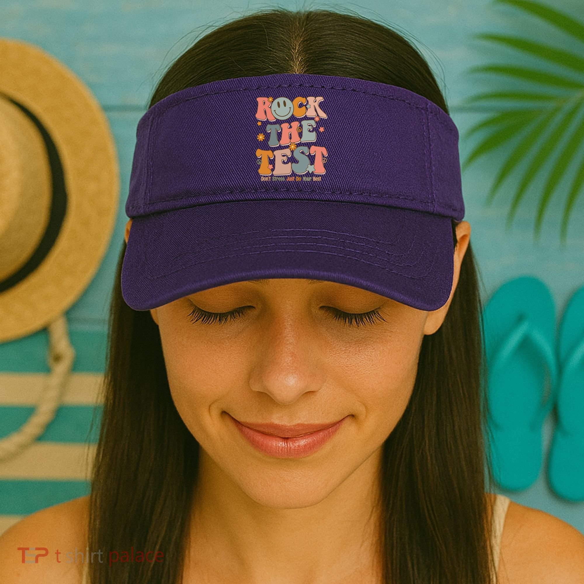 Rock The Test Dont Stress Just Do Your Best Visor