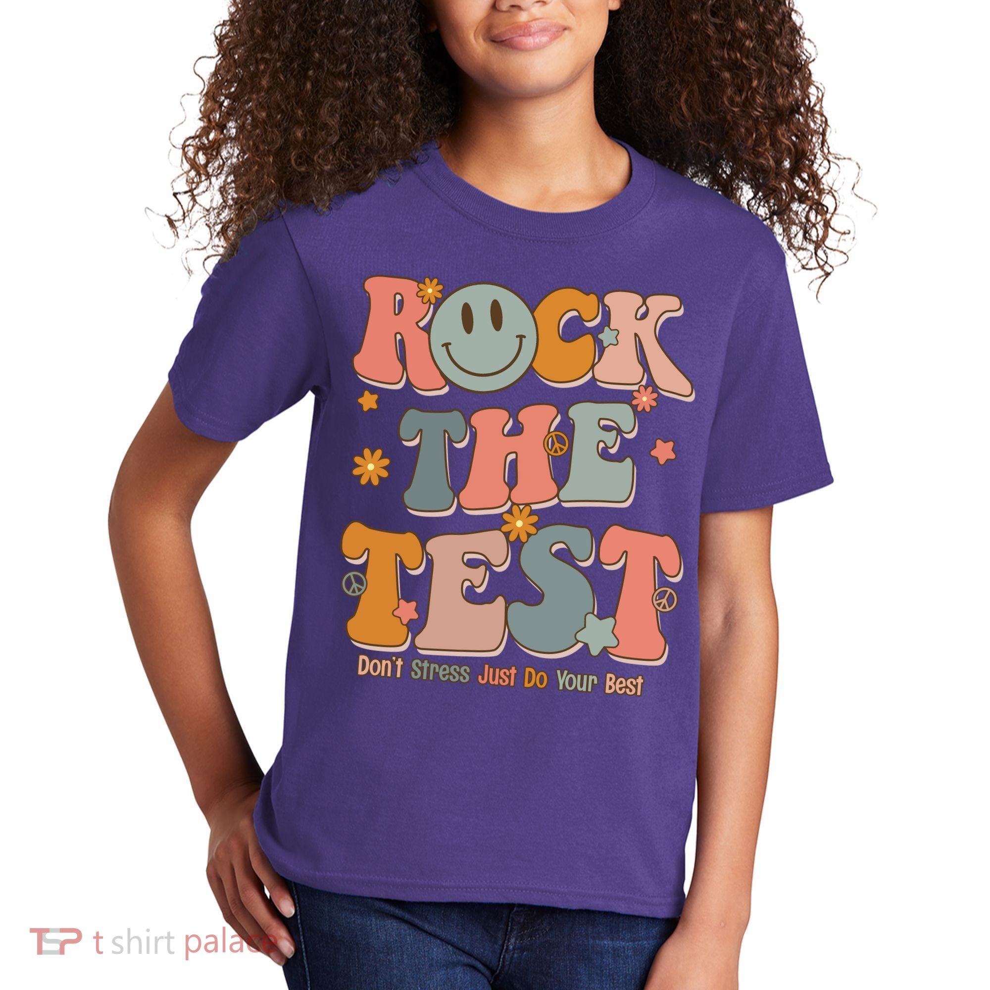 Rock The Test Dont Stress Just Do Your Best Kids T-Shirt