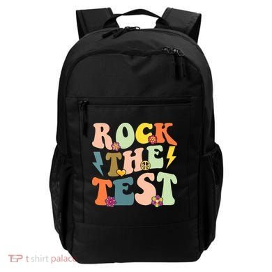 Rock The Test Groovy Design Funny Testing Day Teacher Backpack
