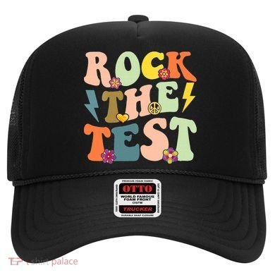 Rock The Test Groovy Design Funny Testing Day Teacher Hat