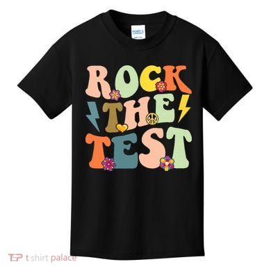 Rock The Test Groovy Design Funny Testing Day Teacher Kids T-Shirt