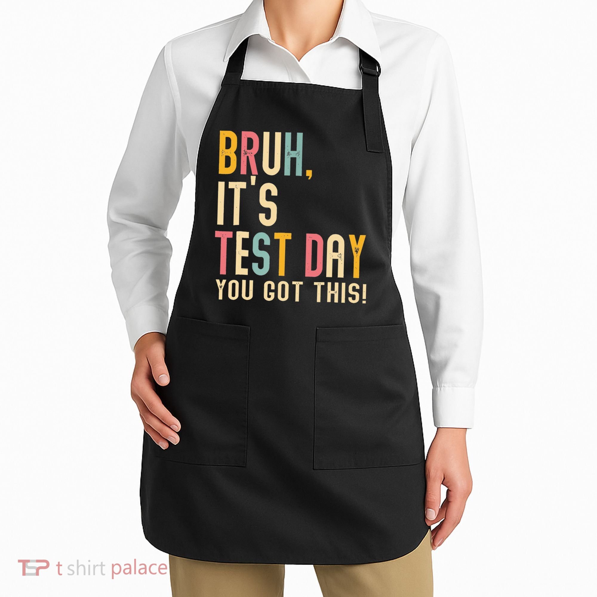 Rock The Test Dont Stress Motivational Student Teacher Apron