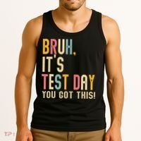 Rock The Test Dont Stress Motivational Student Teacher Tank Top thumb 3