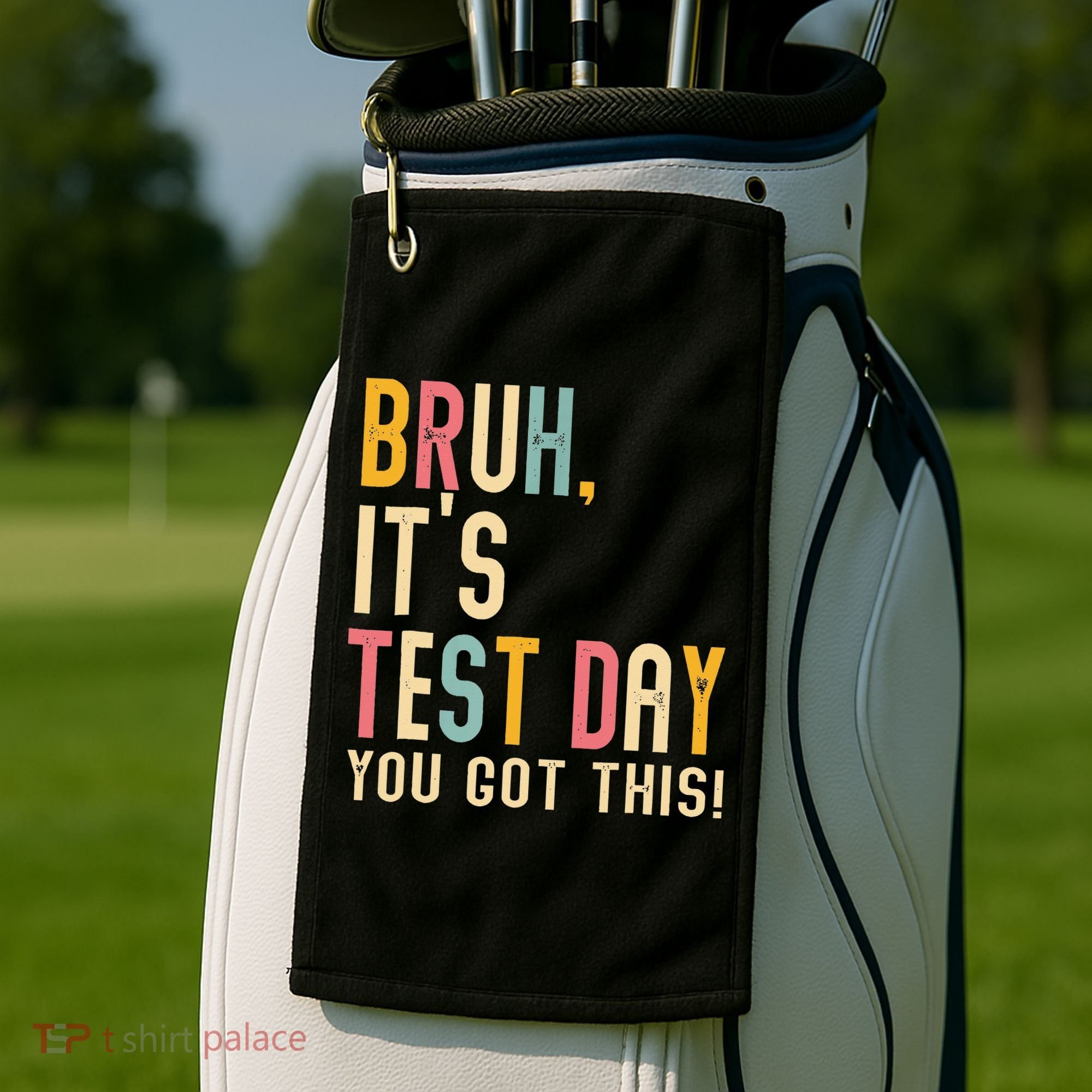 Rock The Test Dont Stress Motivational Student Teacher Golf Towel