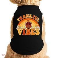 Retro Thanksgiving Thankful Vibes Turkey Sunset Doggie Tank thumb 0