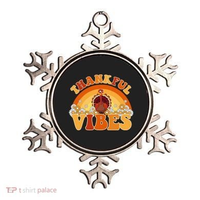 Retro Thanksgiving Thankful Vibes Turkey Sunset Ornament