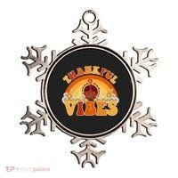 Retro Thanksgiving Thankful Vibes Turkey Sunset Ornament thumb 0