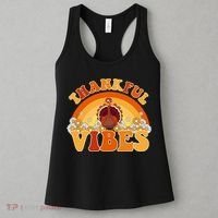 Retro Thanksgiving Thankful Vibes Turkey Sunset Women's Tank Top thumb 3