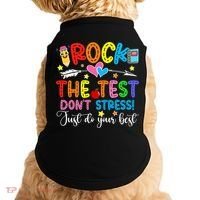 Rock The Test Don't Stress Do Your Best Testing Day Teacher  Doggie Tank thumb 0