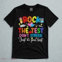 Rock The Test Don't Stress Do Your Best Testing Day Teacher  T-Shirt thumb 5
