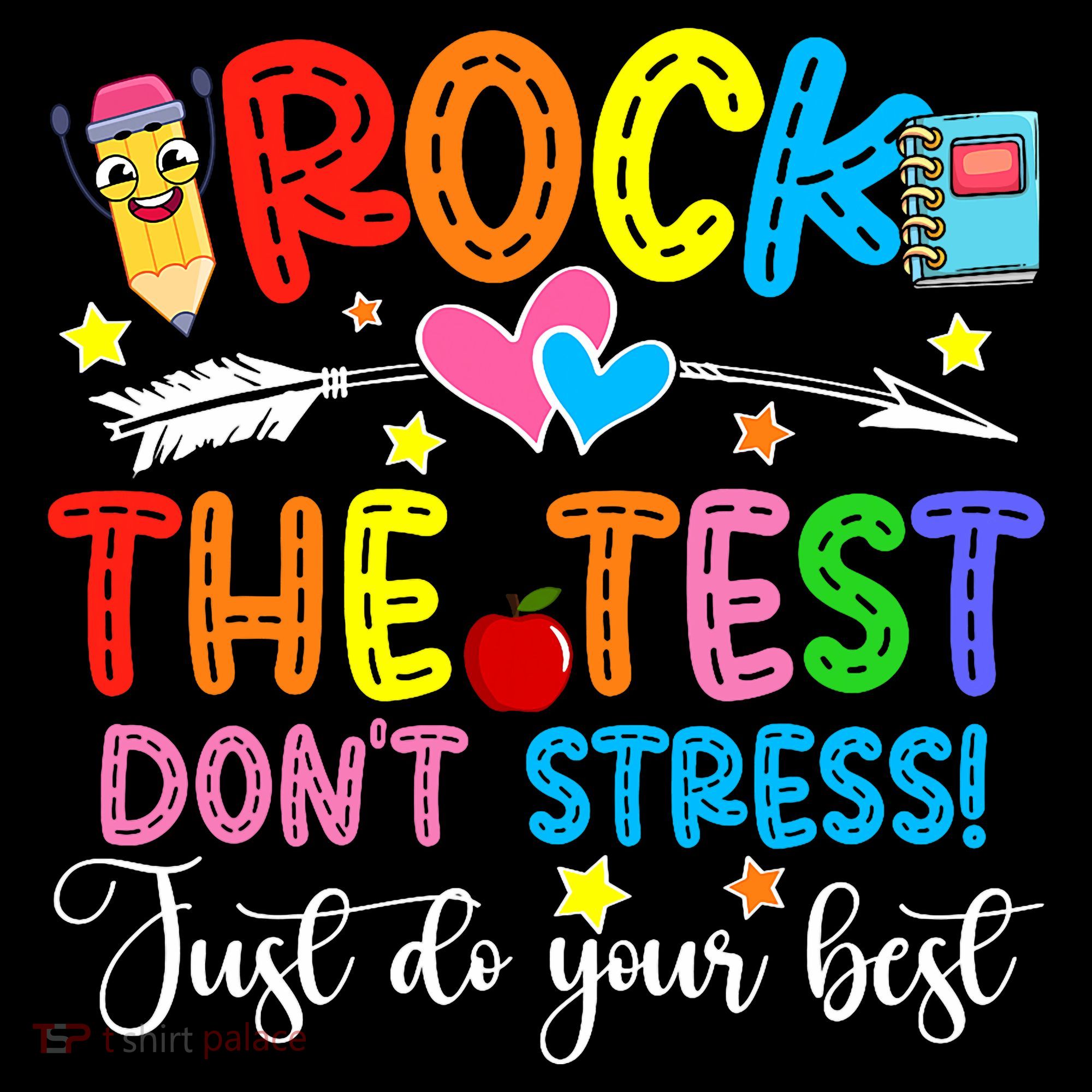 Rock The Test Don't Stress Do Your Best Testing Day Teacher  Women's Hoodie