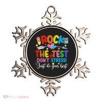 Rock The Test Don't Stress Do Your Best Testing Day Teacher  Ornament thumb 0