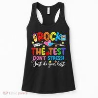 Rock The Test Don't Stress Do Your Best Testing Day Teacher  Women's Tank Top thumb 0