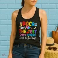 Rock The Test Don't Stress Do Your Best Testing Day Teacher  Women's Tank Top thumb 2