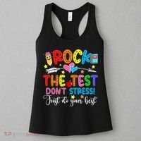 Rock The Test Don't Stress Do Your Best Testing Day Teacher  Women's Tank Top thumb 3