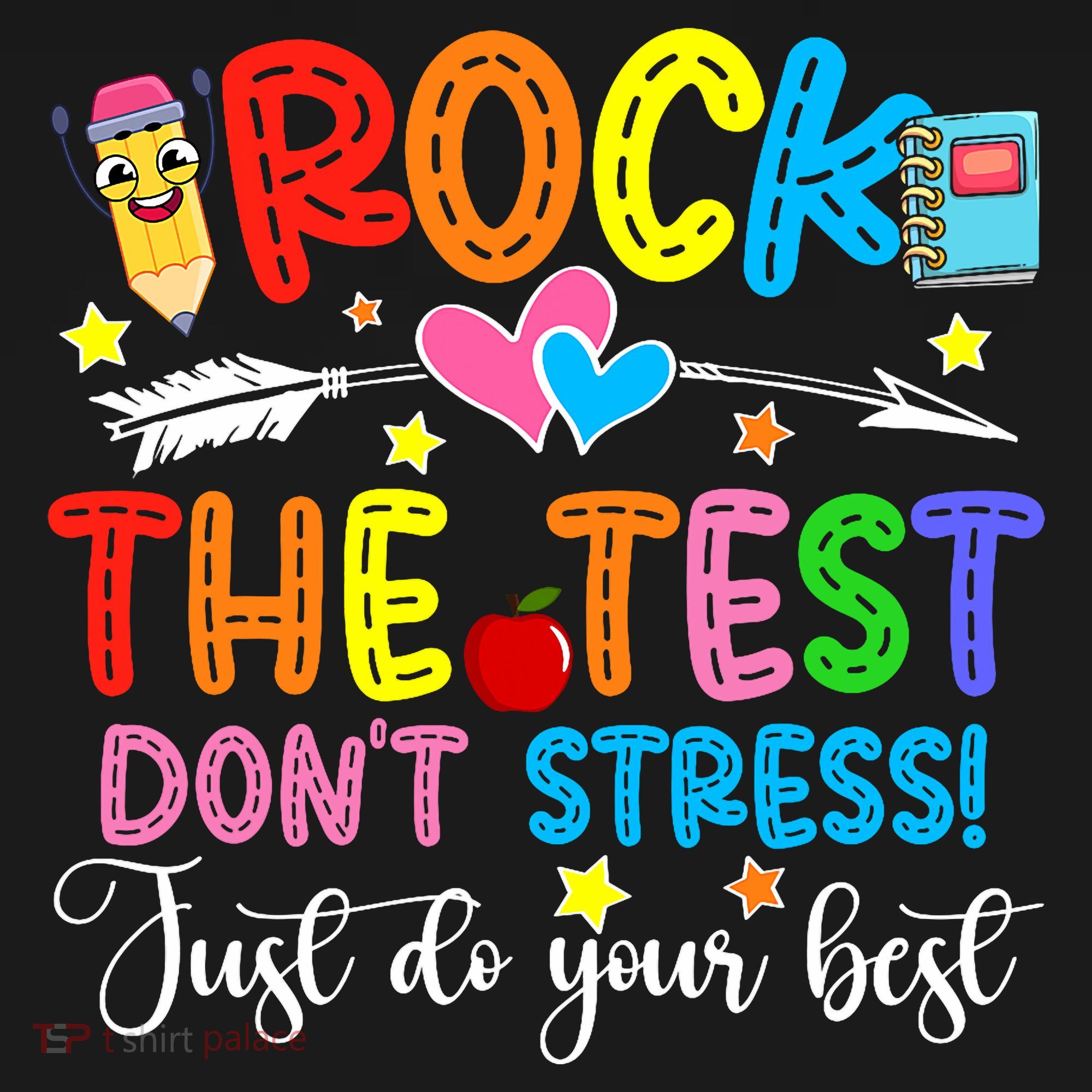 Rock The Test Don't Stress Do Your Best Testing Day Teacher  Women's Tank Top