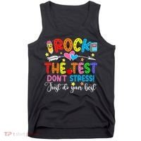 Rock The Test Don't Stress Do Your Best Testing Day Teacher  Tank Top thumb 0