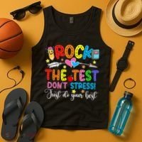 Rock The Test Don't Stress Do Your Best Testing Day Teacher  Tank Top thumb 4