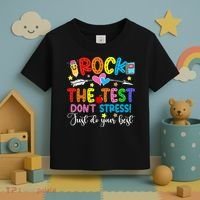Rock The Test Don't Stress Do Your Best Testing Day Teacher  Toddler T-Shirt thumb 3