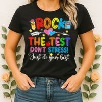 Rock The Test Don't Stress Do Your Best Testing Day Teacher  Women's T-Shirt thumb 2