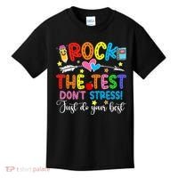 Rock The Test Don't Stress Do Your Best Testing Day Teacher  Kids T-Shirt thumb 0