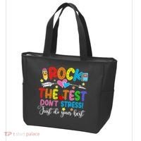 Rock The Test Don't Stress Do Your Best Testing Day Teacher  Tote Bag thumb 3