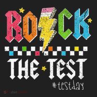 Rock The Test Testing Day Retro Motivational Teacher Women's Sweatshirt thumb 2