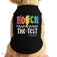 Rock The Test Testing Day Retro Motivational Teacher Doggie Tank thumb 0