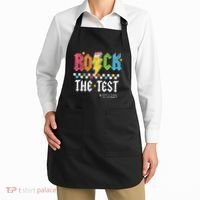 Rock The Test Testing Day Retro Motivational Teacher Apron thumb 2