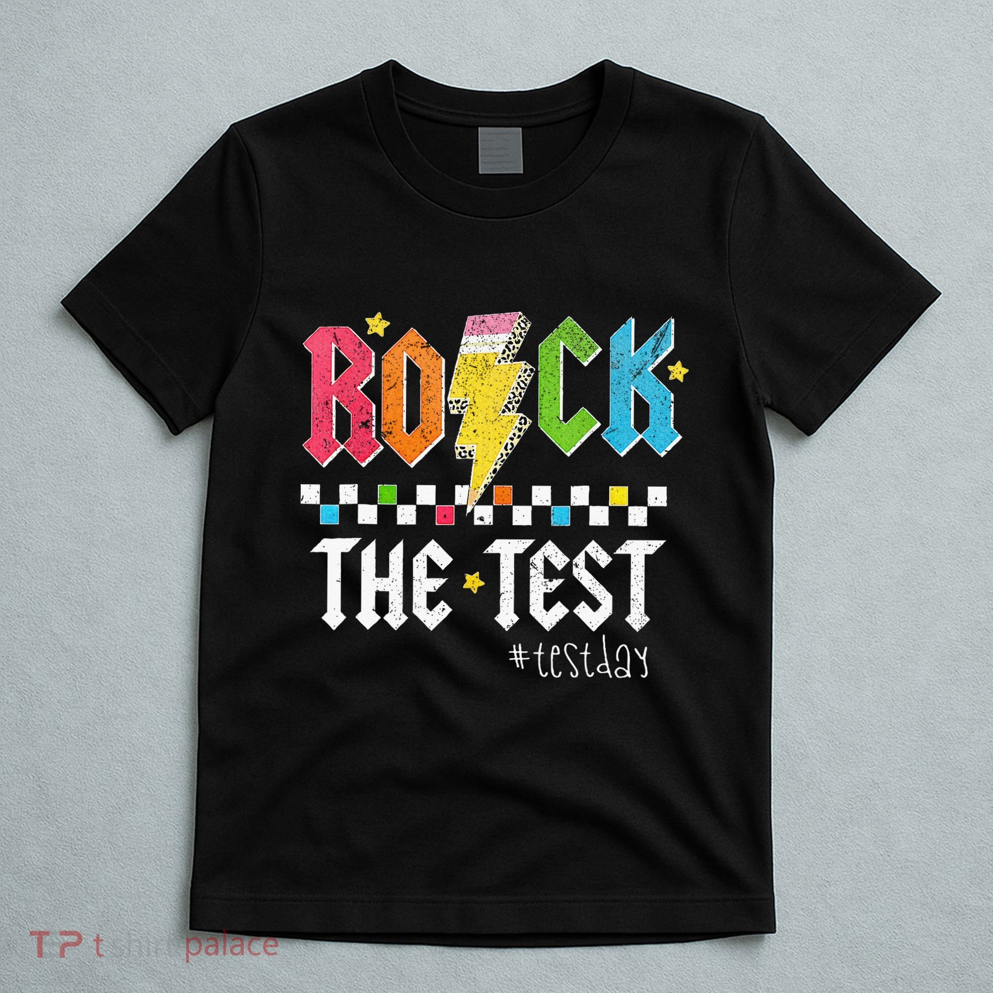 Rock The Test Testing Day Retro Motivational Teacher T-Shirt