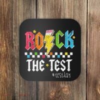 Rock The Test Testing Day Retro Motivational Teacher Coaster thumb 0