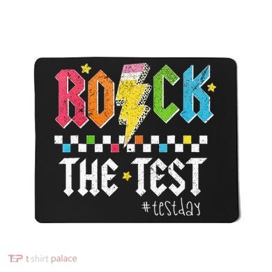 Rock The Test Testing Day Retro Motivational Teacher Mousepad