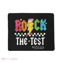 Rock The Test Testing Day Retro Motivational Teacher Mousepad thumb 0