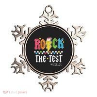 Rock The Test Testing Day Retro Motivational Teacher Ornament thumb 0