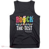 Rock The Test Testing Day Retro Motivational Teacher Tank Top thumb 0