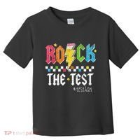 Rock The Test Testing Day Retro Motivational Teacher Toddler T-Shirt thumb 0