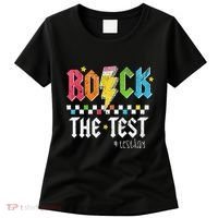 Rock The Test Testing Day Retro Motivational Teacher Women's T-Shirt thumb 0