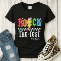 Rock The Test Testing Day Retro Motivational Teacher Women's T-Shirt thumb 3