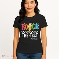 Rock The Test Testing Day Retro Motivational Teacher Women's T-Shirt thumb 4