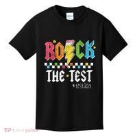 Rock The Test Testing Day Retro Motivational Teacher Kids T-Shirt thumb 0