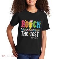 Rock The Test Testing Day Retro Motivational Teacher Kids T-Shirt thumb 2