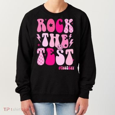 Rock The Test Testing Day Retro Motivational Women's Sweatshirt
