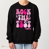 Rock The Test Testing Day Retro Motivational Women's Sweatshirt thumb 0