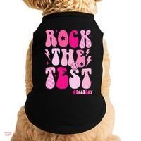 Rock The Test Testing Day Retro Motivational Doggie Tank thumb 0
