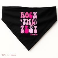 Rock The Test Testing Day Retro Motivational USA-Made Doggie Bandana thumb 0