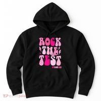 Rock The Test Testing Day Retro Motivational Hoodie thumb 0