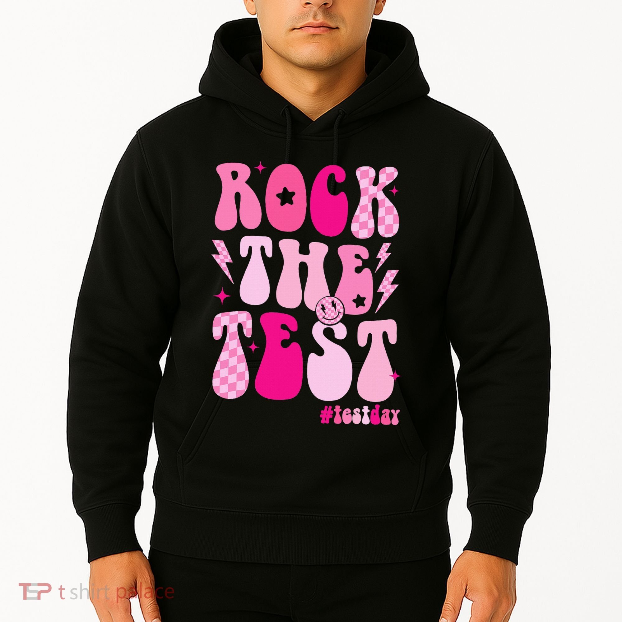 Rock The Test Testing Day Retro Motivational Hoodie